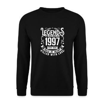 Légendaire Depuis 1997 Né en 1997 Cadeau 1997 - Sweat-shirt Unisexe - noir - Devant - Alina (178cm) & Michal (187cm)