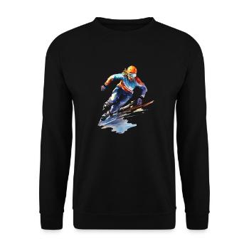 Eisschnelllauf: Eine rasante Fahrt auf dem Eis - Unisex Pullover - Schwarz - Vorne - Alina (178cm) & Michal (187cm)