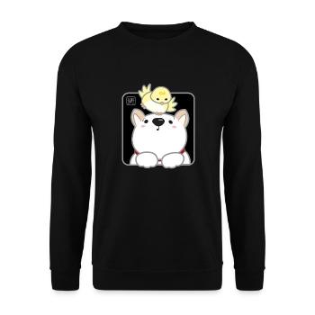Dog Korean - Japanese Style 02 - Unisex Sweatshirt - black - Front - Alina (178cm) & Michal (187cm)