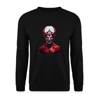 Gruseliges Halloween-partykostüm Dämon - Unisex Pullover - Schwarz - Vorne - Alina (178cm) & Michal (187cm)