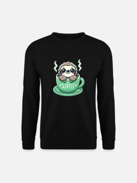 Cute Sloth Coffee Lover - Unisex Sweatshirt - black