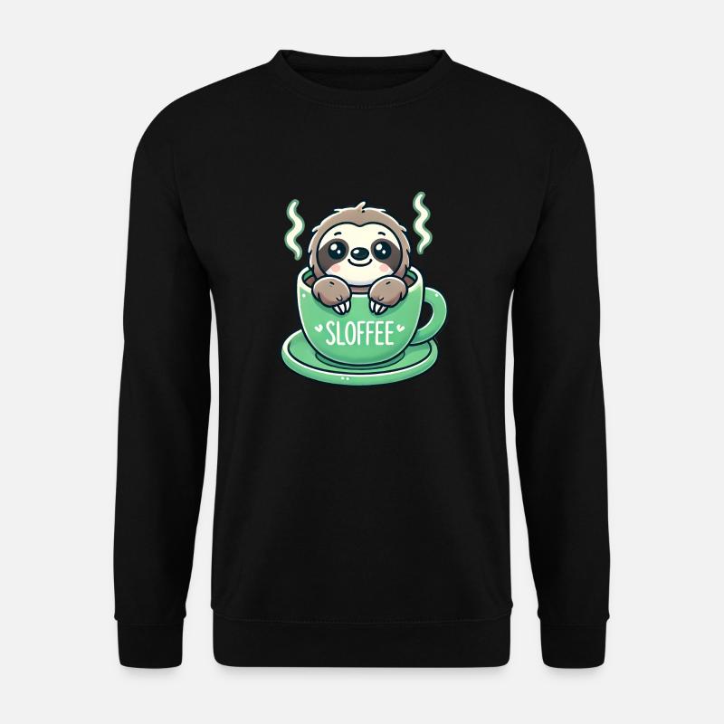 Cute Sloth Coffee Lover - Unisex Sweatshirt - black