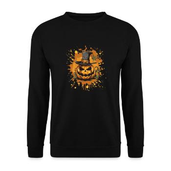 Pumpkin Halloween - Unisex Sweatshirt - black - Front - Alina (178cm) & Michal (187cm)