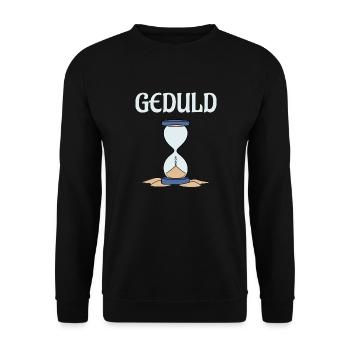 Geduld am Ende - Unisex Pullover - Schwarz - Vorne - Alina (178cm) & Michal (187cm)