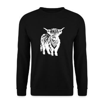 Kuhbauer Lustiger Bauernhof Kühe Tierfarm - Unisex Pullover - Schwarz - Vorne - Alina (178cm) & Michal (187cm)