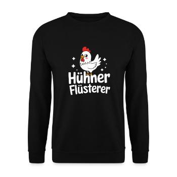chicken chickens farmer farmer farm - Unisex Sweatshirt - black - Front - Alina (178cm) & Michal (187cm)