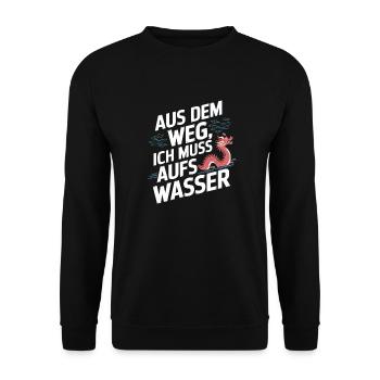 Aus dem Weg, ich muss aufs Wasser - Unisex Pullover - Schwarz - Vorne - Alina (178cm) & Michal (187cm)