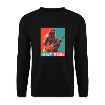 Heavy Girl, Woman with Electric Guitar - Unisex Sweatshirt - black - Front - Alina (178cm) & Michal (187cm)