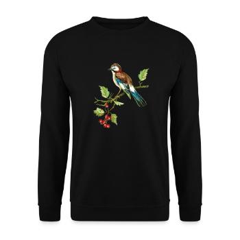 Bunter Vogel - Unisex Pullover - Schwarz - Vorne - Alina (178cm) & Michal (187cm)