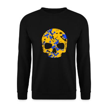 Totenkopf Bunt Camo - Unisex Pullover - Schwarz - Vorne - Alina (178cm) & Michal (187cm)