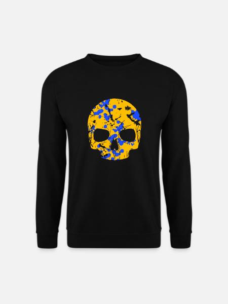 Totenkopf Bunt Camo - Unisex Pullover - Schwarz