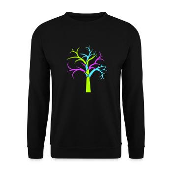 Arbre coloré Hiver Automne Forêt Arbre Silhouette - Sweat-shirt Unisexe - noir - Devant - Alina (178cm) & Michal (187cm)