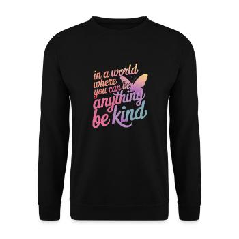 Schmetterling Monarchfalter Bunt Schmetterlinge - Unisex Pullover - Schwarz - Vorne - Alina (178cm) & Michal (187cm)