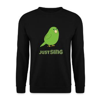 wellensittich just sing - Unisex Pullover - Schwarz - Vorne - Alina (178cm) & Michal (187cm)