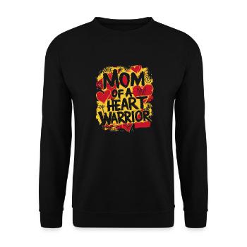 Herzkrieger Mama - Unisex Pullover - Schwarz - Vorne - Alina (178cm) & Michal (187cm)
