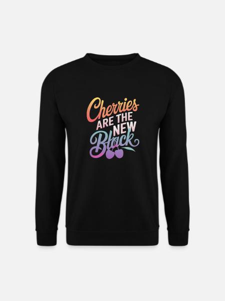 Cherries Cherries Fruits Food - Unisex Sweatshirt - black