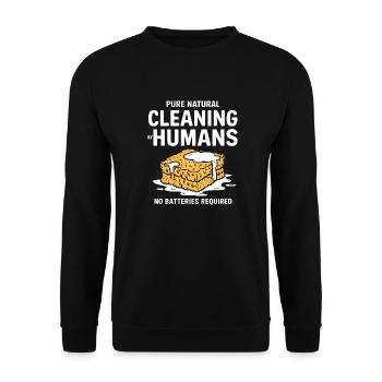 Design für natürliche Reinigungsprofis - Unisex Pullover - Schwarz - Vorne - Alina (178cm) & Michal (187cm)