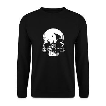 Totenschädel - der Klassiker - Unisex Pullover - Schwarz - Vorne - Alina (178cm) & Michal (187cm)