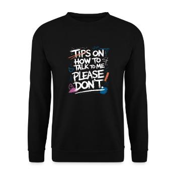 Introverted and conversation-free - Unisex Sweatshirt - black - Front - Alina (178cm) & Michal (187cm)