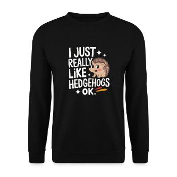 hérisson animal épineux hérisson - Sweat-shirt Unisexe - noir - Devant - Alina (178cm) & Michal (187cm)