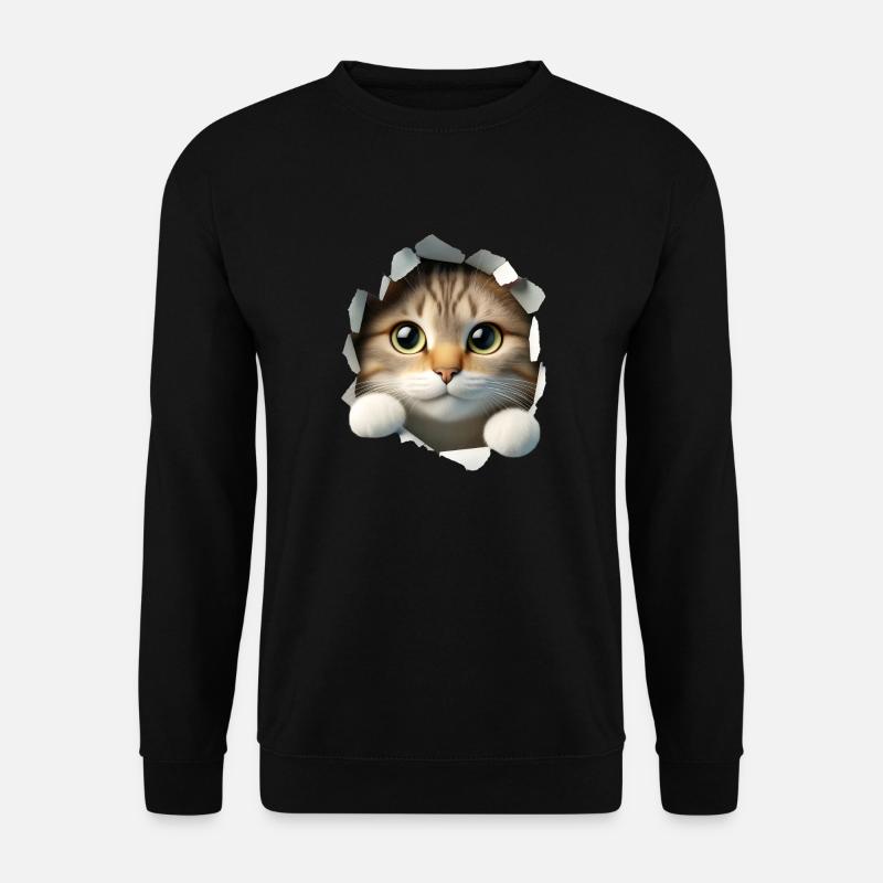 Cat in Hole 1 - Unisex Sweatshirt - black