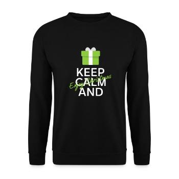 Keep Calm and Enjoy Christmas - Unisex Sweatshirt - black - Front - Alina (178cm) & Michal (187cm)