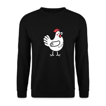 Huhn - Unisex Pullover - Schwarz - Vorne - Alina (178cm) & Michal (187cm)
