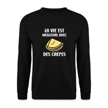 crêpe - Sweat-shirt Unisexe - noir - Devant - Alina (178cm) & Michal (187cm)