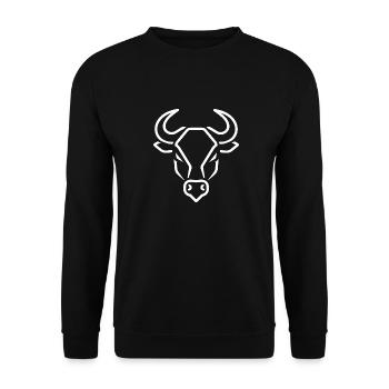 Stier - Unisex Pullover - Schwarz - Vorne - Alina (178cm) & Michal (187cm)