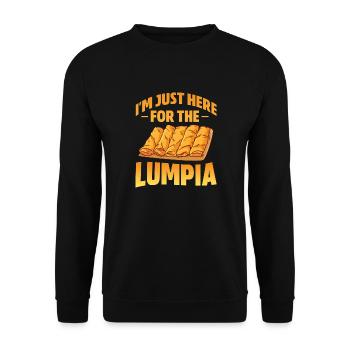 I'm Just Here For The Lumpia Asia Spring Rolls - Unisex Pullover - Schwarz - Vorne - Alina (178cm) & Michal (187cm)