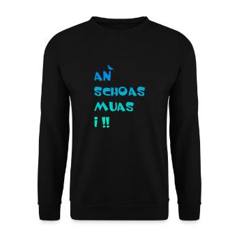 An Schoas muas i, Bayern, Spruch, Rebell - Unisex Pullover - Schwarz - Vorne - Alina (178cm) & Michal (187cm)