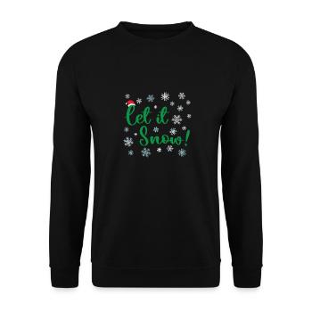 Lass es schneien Weihnachten - Unisex Pullover - Schwarz - Vorne - Alina (178cm) & Michal (187cm)