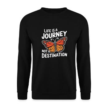 Schmetterling Monarchfalter Bunt Schmetterlinge - Unisex Pullover - Schwarz - Vorne - Alina (178cm) & Michal (187cm)