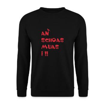 An Schoas muas i, Bayern, Spruch, Rebell - Unisex Pullover - Schwarz - Vorne - Alina (178cm) & Michal (187cm)
