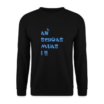 An Schoas muas i, Bayern, Spruch, Rebell - Unisex Pullover - Schwarz - Vorne - Alina (178cm) & Michal (187cm)