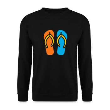Flip-Flops - Unisex Pullover - Schwarz - Vorne - Alina (178cm) & Michal (187cm)