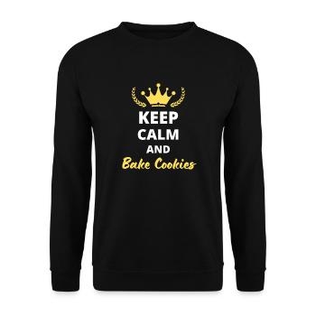 "Keep Calm and Bake Cookies" - For Bakers - Unisex Sweatshirt - black - Front - Alina (178cm) & Michal (187cm)