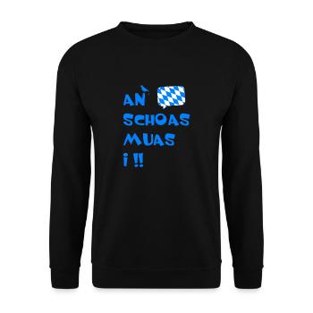An Schoas muas i, Bayern - Unisex Pullover - Schwarz - Vorne - Alina (178cm) & Michal (187cm)