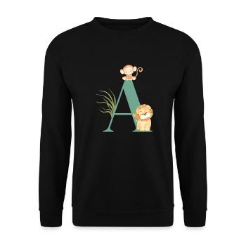 Brief an Green Jungle Animals - Unisex Pullover - Schwarz - Vorne - Alina (178cm) & Michal (187cm)