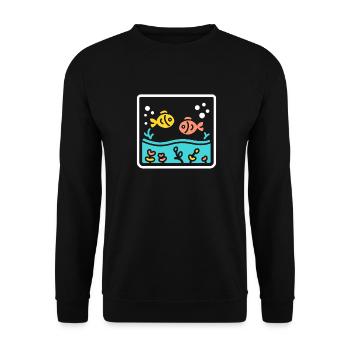 aquarium - Sweat-shirt Unisexe - noir - Devant - Alina (178cm) & Michal (187cm)