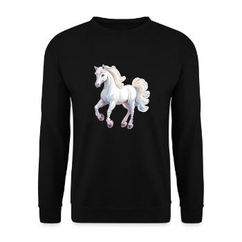 Pferd - Unisex Pullover - Schwarz - Vorne - Alina (178cm) & Michal (187cm)