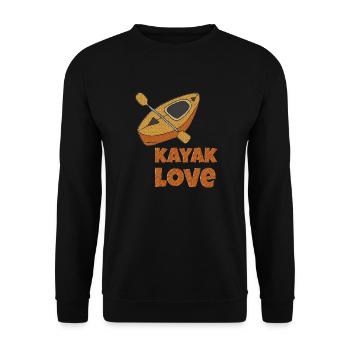 kayak love - Unisex Sweatshirt - black - Front - Alina (178cm) & Michal (187cm)
