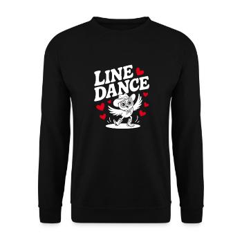 Line Dance Owl Funny Owl with Stetson and Boots - Unisex Sweatshirt - black - Front - Alina (178cm) & Michal (187cm)