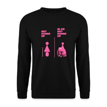 Not Giving Up – Accessibility Icons - Unisex Sweatshirt - black - Front - Alina (178cm) & Michal (187cm)