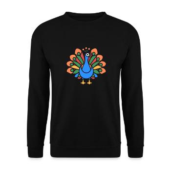 peacock - Unisex Sweatshirt - black - Front - Alina (178cm) & Michal (187cm)