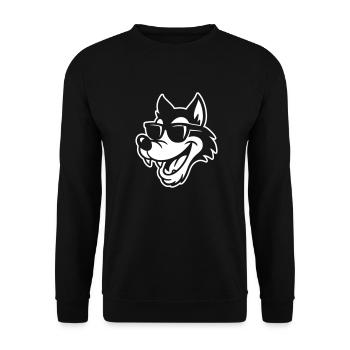 Wolf Comic Funny - Unisex Sweatshirt - black - Front - Alina (178cm) & Michal (187cm)