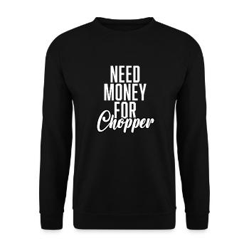 Besoin d’argent pour l’hélicoptère - Sweat-shirt Unisexe - noir - Devant - Alina (178cm) & Michal (187cm)