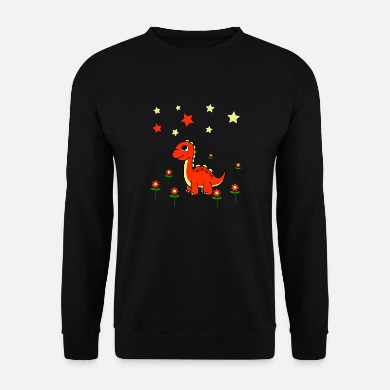 Dino Blumen Sterne - Unisex Pullover - Schwarz