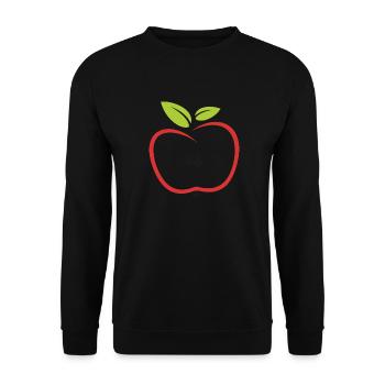 Apfel - Unisex Pullover - Schwarz - Vorne - Alina (178cm) & Michal (187cm)