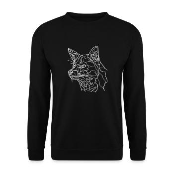 Schneefuchs Line Art - Unisex Pullover - Schwarz - Vorne - Alina (178cm) & Michal (187cm)